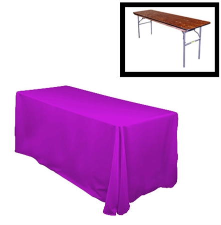 84"X156" Rectangular Polyester Table Cloths -Rounded Corners