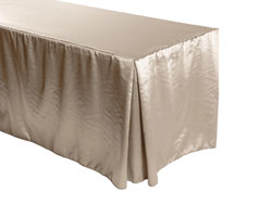 Herringbone Polyester Fitted Tablecloth 30”x96”x29” w/ Pleated Corners – 8FT Rectangular Table