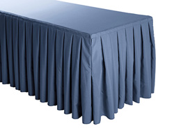 8FT Premium Polyester Rectangular Tablecloth - Box Pleated - 30"x96"x29"