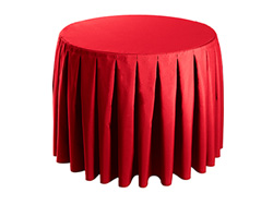 30" Premium Polyester Round Tablecloth - Box Pleated Sides