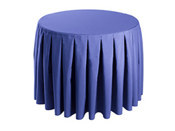 36" Premium Polyester Round Tablecloth - Box Pleated Sides