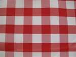 Polyester Check Table Skirt - Box Pleat 6 Foot Table (3 Sides Covered) - 11 ft section