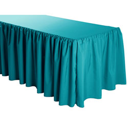 Shirred Polyester Table Skirts - 6 Foot Table (all sides covered) - 17 foot section