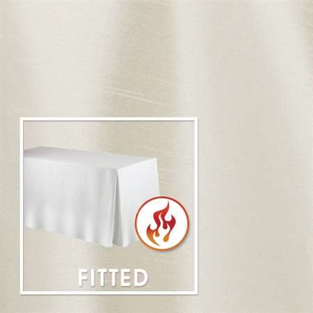 4’x30” Fitted Polished-Luster Flame Retardant Satin Tablecloth