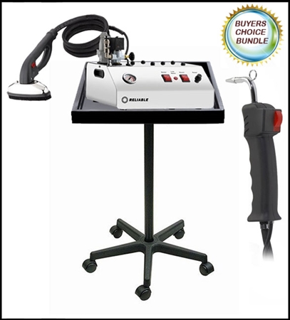 Professional 3/4-Gallon Ironing Station with Steam Wand, Boiler Stand & Steam Gun