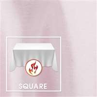 54”x54” Square Polished-Luster Flame Retardant Satin Tablecloth