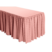 Shirred Stripe Polyester Table Skirt - 6 Foot Table (3 sides covered) 11FT Section
