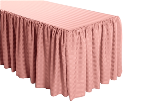 Shirred Stripe Polyester Table Skirt - 6 Foot Table (3 sides covered) 11FT Section
