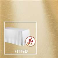6’x30” Fitted Polished-Luster Flame Retardant Satin Tablecloth