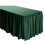 6 Foot Table (3 sides covered) Box Pleat Stripe Polyester Table Skirt -  11FT Section