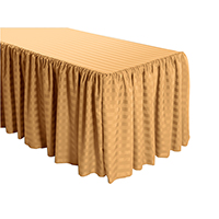 Shirred Stripe Polyester Table Skirt - 8 Foot Table (3 sides covered) 13FT Section