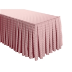 8 Foot Table (3 sides covered) Box Pleat Stripe Polyester Table Skirt -  13FT Section
