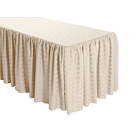 Shirred Stripe Polyester Table Skirt - 6 Foot Table (All sides covered) 17FT Section