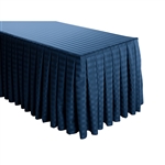 6 Foot Table (All sides covered) Box Pleat Stripe Polyester Table Skirt -  17FT Section