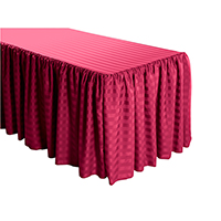 Shirred Stripe Polyester Table Skirt - 8 Foot Table (All sides covered) 21FT Section
