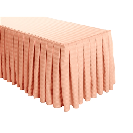 8 Foot Table (All sides covered) Box Pleat Stripe Polyester Table Skirt -  21FT Section