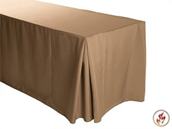 Fire Retardant/Proof Polyester Fitted Tablecloth 30"X72"X29" W/ Inverted Pleats - 6 Foot Table