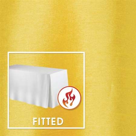 72”x72” Fitted Polished-Luster Flame Retardant Satin Tablecloth