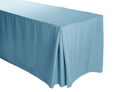 6FT Premium Spun Polyester Rectangular Fitted Tablecloth 30"x72"x29" with Inverted Pleates