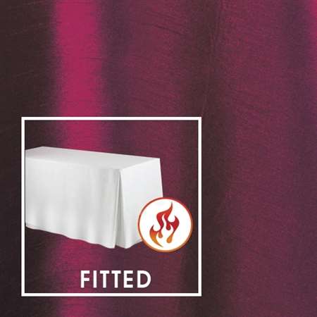 8’x30” Fitted Polished-Luster Flame Retardant Satin Tablecloth