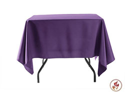 Fire Retardant/Proof Polyester Square/Overlays 72" x 72"