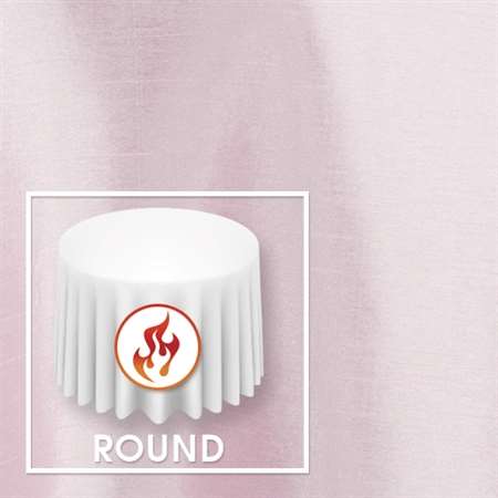 84” Round Polished-Luster Flame Retardant Satin Tablecloth