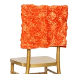Grandiose Rosette Chair Caps (Square-Top) – Orange