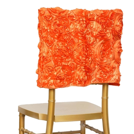 Grandiose Rosette Chair Caps (Square-Top) – Orange