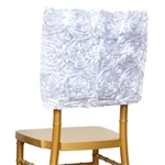Grandiose Rosette Chair Caps (Square-Top) – White