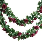 6 Ft Burgundy UV Protected Rose Chain Artificial Flower Garland