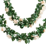 6 Ft Peach UV Protected Rose Chain Artificial Flower Garland