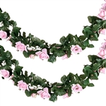 6 Ft Pink UV Protected Rose Chain Artificial Flower Garland