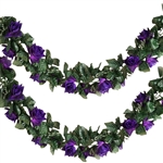 6 Ft Purple UV Protected Rose Chain Artificial Flower Garland