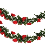 6 Ft Red UV Protected Rose Chain Artificial Flower Garland