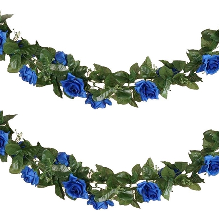 6 Ft Royal Blue UV Protected Rose Chain Artificial Flower Garland