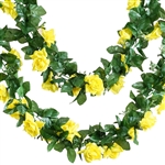 6 Ft Yellow UV Protected Rose Chain Artificial Flower Garland