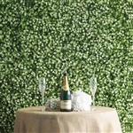 11 Sq ft. UV Protected Faux Foliage White Tip Green Boxwood Hedge Garden Wall Backdrop Mat - Pack of 4