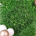 13 Sq. ft. Boxwood/Fern Greenery Garden Wall, Grass Backdrop Mat, Indoor/Outdoor UV Protected Assorted Foliage - Pack of 4