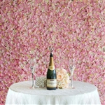 4 PCS Silk Hydrangea Flower Mat Wall Backdrop - Pink and Cream