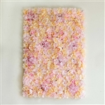13 Sq ft. 4 Panels UV Protected Assorted Flower Wall Mat Backdrop  - Pink/Champagne