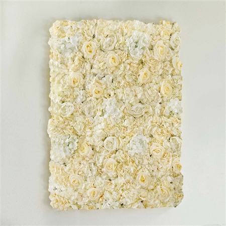 13 Sq ft. 4 Panels UV Protected Assorted Flower Wall Mat Backdrop  - White/Champagne