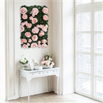 3 Sq ft. Easy-Install Silk Rose Flower Mat, Wall Panel Backdrop - Blush/Rose Gold
