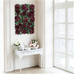 3 Sq ft. Easy-Install Silk Rose Flower Mat, Wall Panel Backdrop - Burgundy