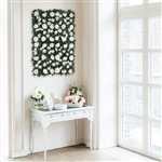 3 Sq ft. Easy-Install Silk Rose Flower Mat, Wall Panel Backdrop - White