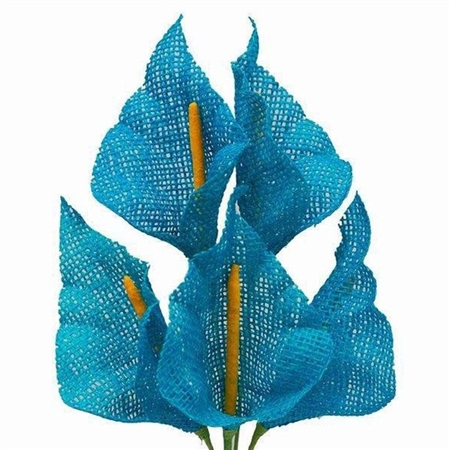 25 PCS Turquoise Burlap Large Calla Lilies For Vase Centerpiece