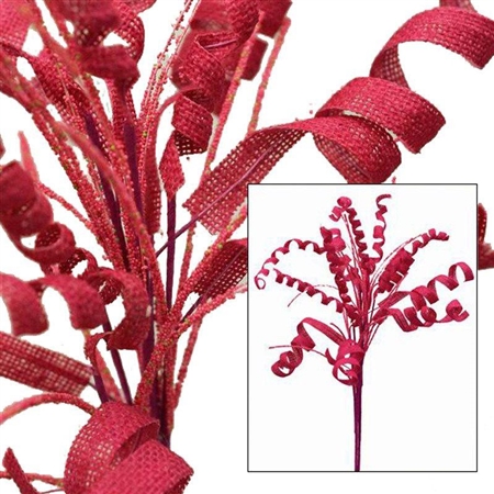 36 PCS Fushia Burlap Pageant Flares For Vase Centerpiece