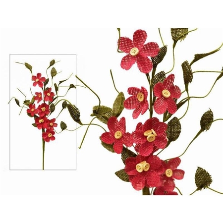 40 PCS Fushia Burlap Daisies Flowers For Vase Centerpiece