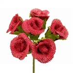 30 PCS Fushia Burlap Rose Buds For Vase Centerpiece