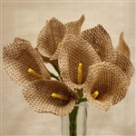 36 PCS Natural Artificial Burlap Calla Lilies Flowers