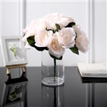 14 PCS Blush/Rose Gold Velvet Roses Artificial Flower Bouquet